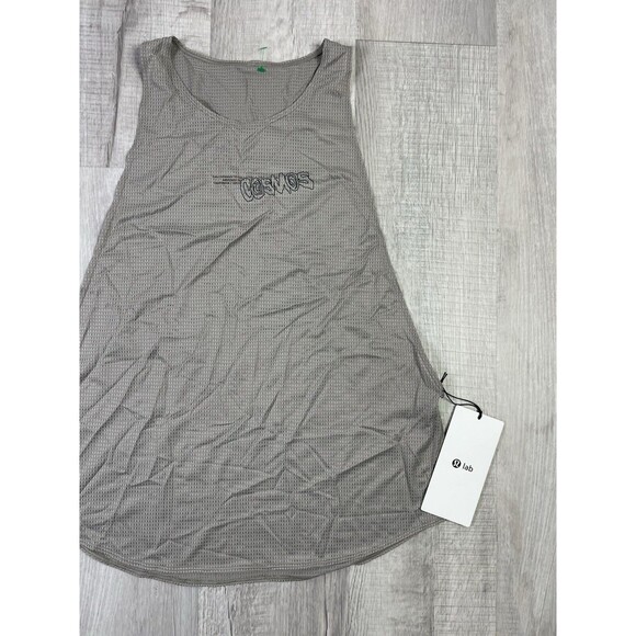 NWT Lululemon Lab Mesh Tank Top Graphic Women’s Size 10 In Raw Linen Gym I - Picture 3 of 9